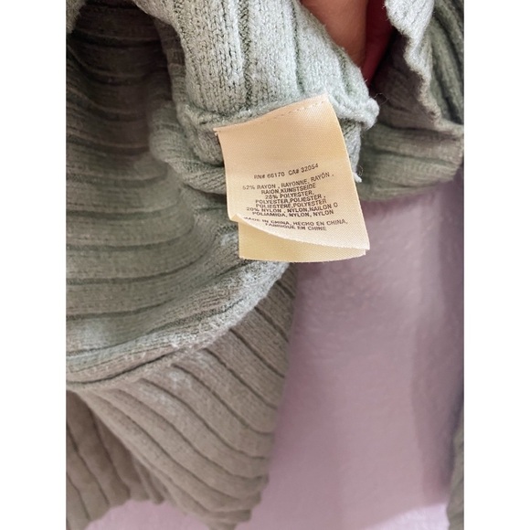 Anthropologie Moth Ribbed Turtleneck Knit Green Sweater - Picture 9 of 13